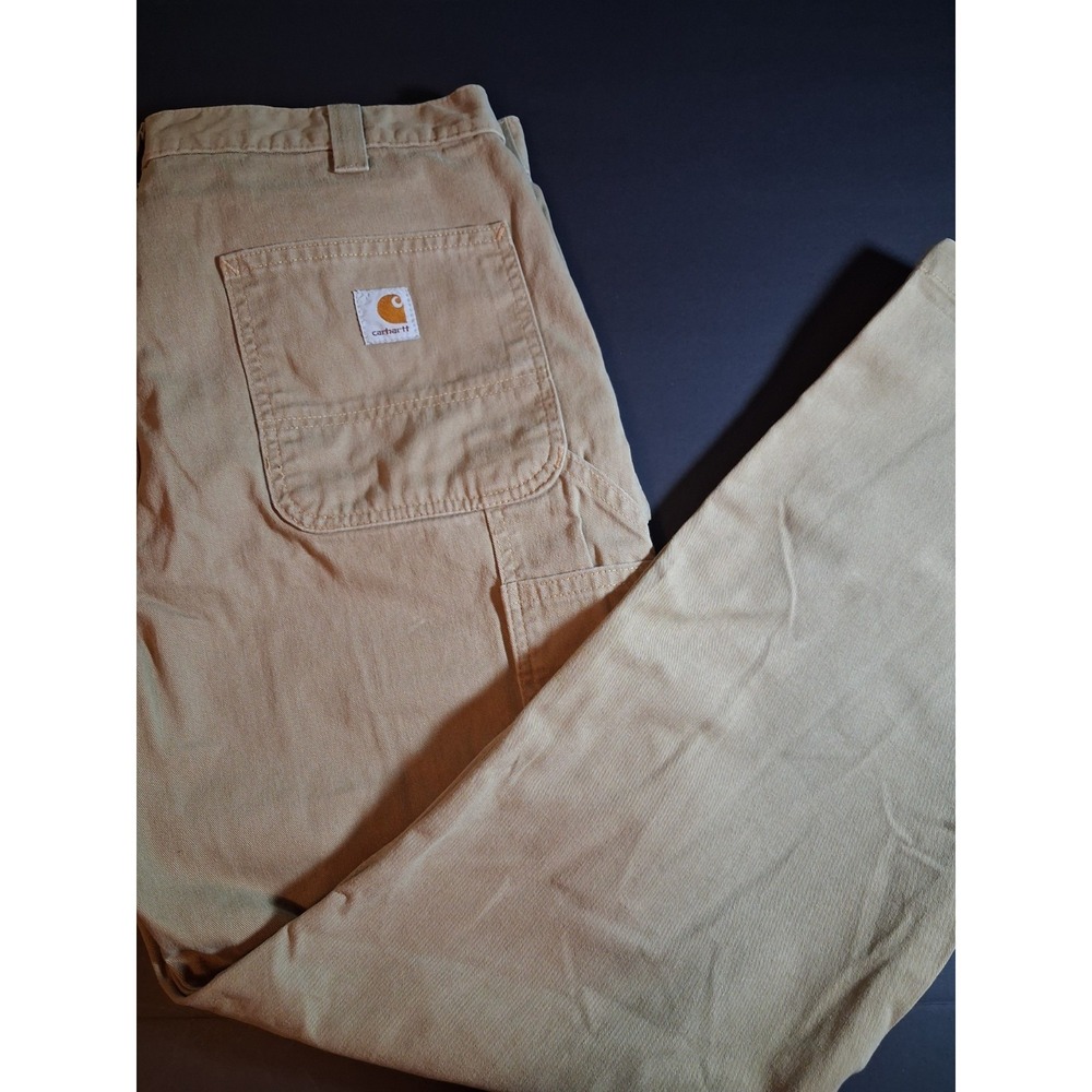 VINTAGE Carhartt Pants Mens 36x30 Brown Carpenter Relaxed Fit Canvas B324 DKH